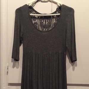 Charcoal dress with cutout back!